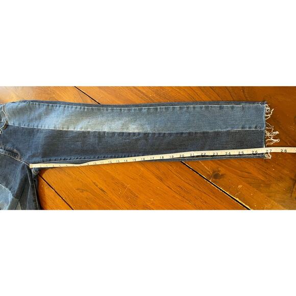 Pacsun Womens High Rise Jeggings Size 24 Two Toned Stretch Raw Hem Straight Leg - Picture 6 of 8
